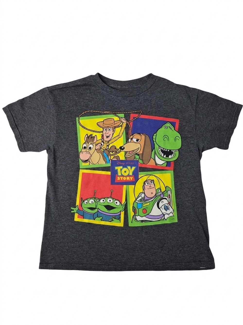 Disney Pixar Toy Story Graphic T-Shirt Charcoal Gray Kids XS Mad Engine
